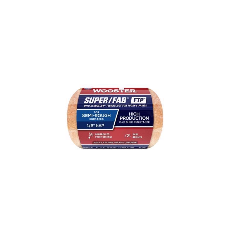 Wooster RR924-4 Super/Fab FTP Fabric 4 in. W X 1/2 in. Trim Paint Roller Cover 1 pk
