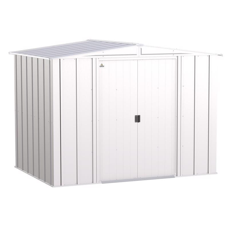 Arrow CLG86FG Classic 8 ft. x 6 ft. Metal Vertical Peak Storage Shed without Floor Kit