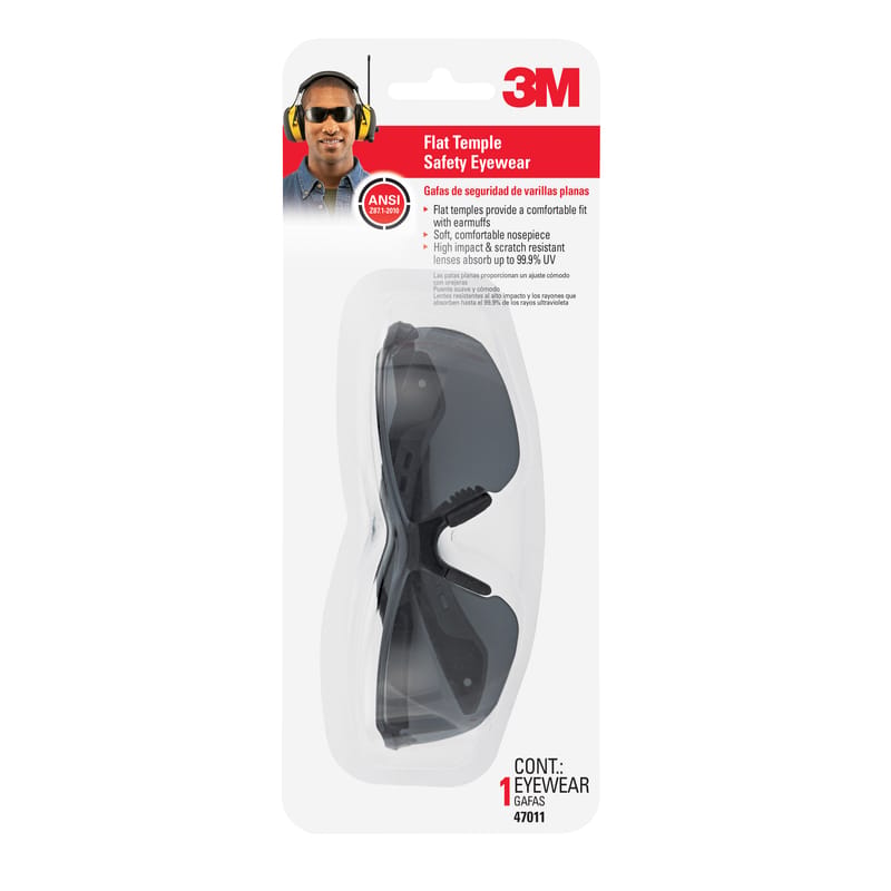 3M 47011-WV6-NA Safety Glasses Gray Lens Black/Gray Frame 1 pc