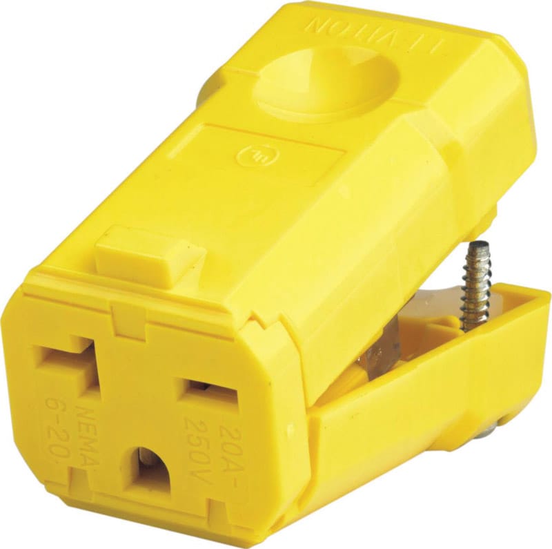 Leviton 05459-0VY Industrial Nylon Grounding Plug 6-20R 2 Pole 3 Wire