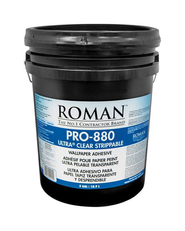 Roman 12405 PRO-880 Ultra Clear Strippable High Strength Starch Ultra Clear Wallpaper Adhesive 5 gal