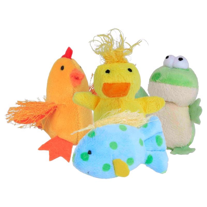 Multipet 36480-12 Look Who's Talking For Cat Assorted Plush Animal Cat Toy 1 pk