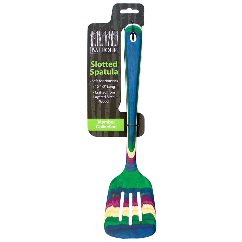 Totally Bamboo 20-9603 Baltique Multicolored Birch Wood Slotted Spatula