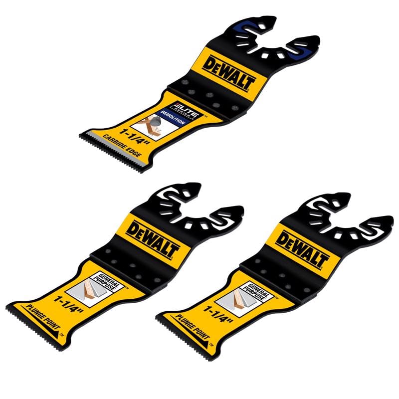Dewalt DWA4258C-3 1-1/4 in. Bi-Metal General Purpose and Demolition Oscillating Blade Set Nail-Embedded Wood 3
