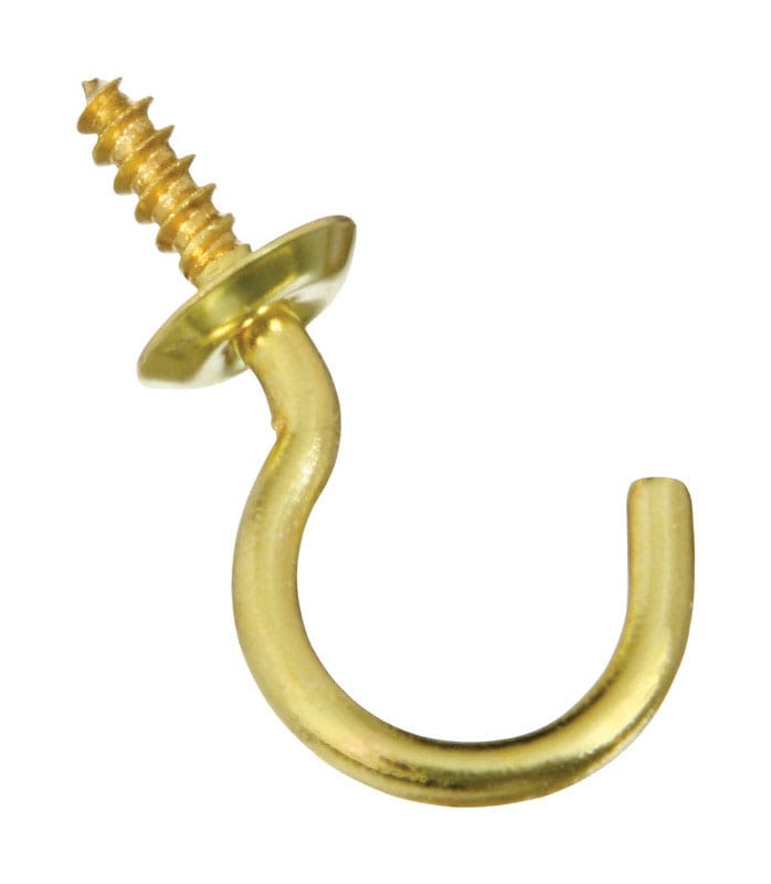 National Hardware N119-669 Gold Solid Brass 7/8 in. L Cup Hook 5 pk