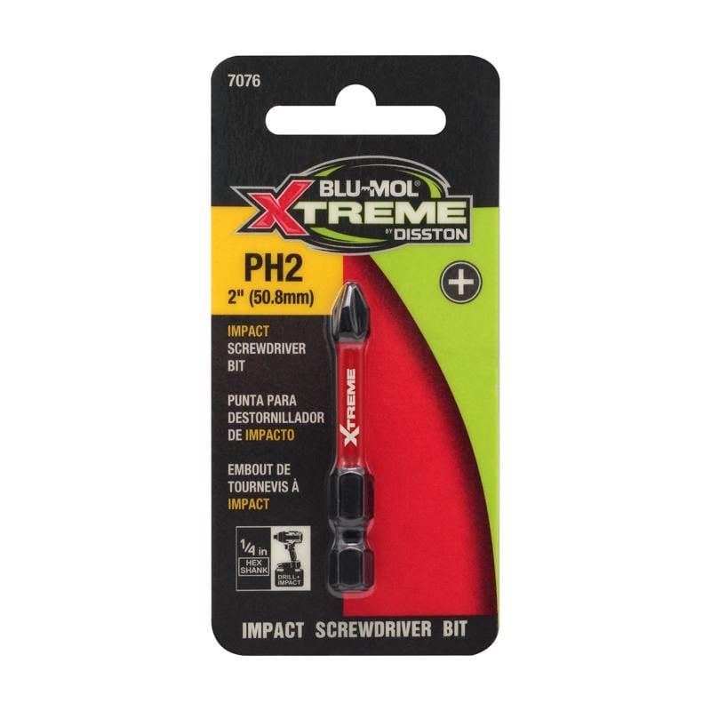 Blu-Mol Xtreme E0217076 Phillips 2 X 2 in. L Screwdriver Bit S2 Tool Steel 1 pc