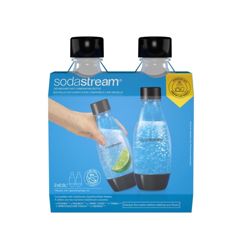 Sodastream 1748260010 Clear 0.5 L Carbonator Bottle 2 pk