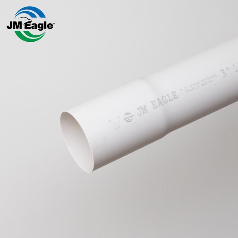 JM Eagle 2733 2729 PVC Perforated Sewer and Drain Pipe 3 in. D X 10 ft. L Bell 0 psi
