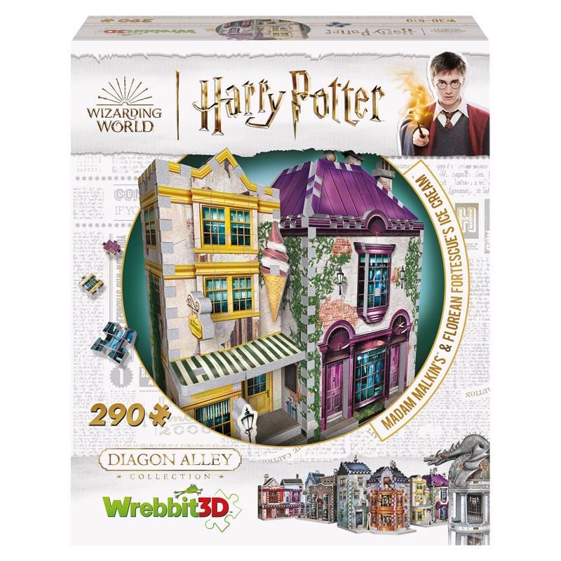 WREBBIT3D W3D-0510 Harry Potter Madam Malkin's & Florean Fortescue's Ice Cream 3D Jigsaw Puzzle Multicolored
