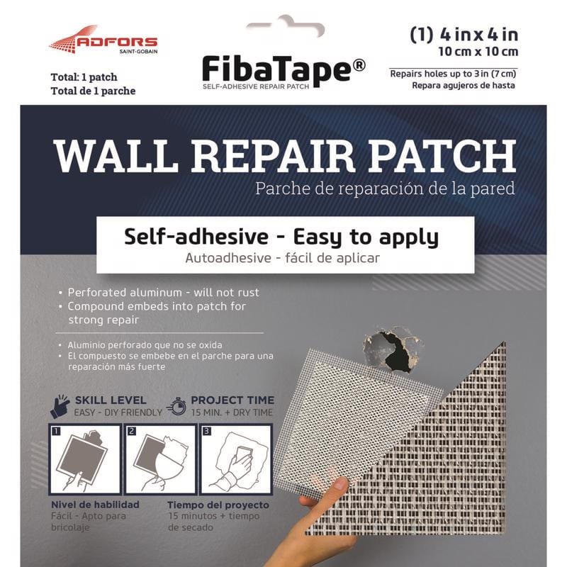 Saint-Gobain Adfors FDW6836-U FibaTape 4 in. L X 4 in. W Fiberglass Reinforced Aluminum White Self Adhesive Wa