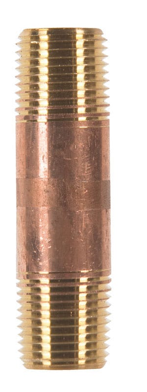 Anderson Metals 38300-0830 1/2 in. MPT in. X 1/2 in. D MPT Red Brass Nipple 3 in. L