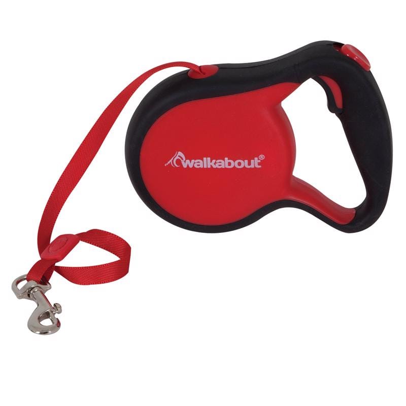Petmate 02399 Walkabout Red Plastic Dog Retractable Leash Medium