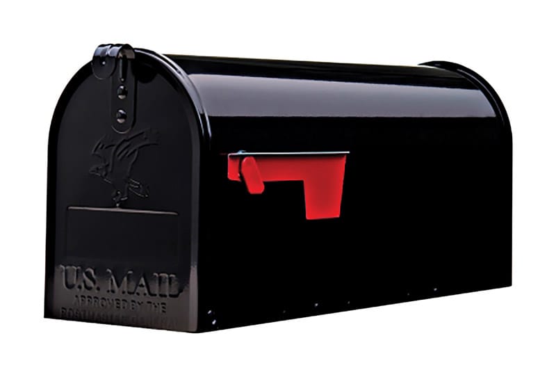 Architectural Mailboxes E1100BAM Elite Classic Galvanized Steel Post Mount Black Mailbox