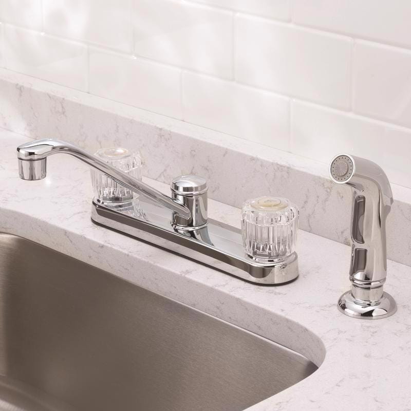 Oakbrook Collection 67099-1101 Essentials Two Handle Chrome Kitchen Faucet Side Sprayer Included
