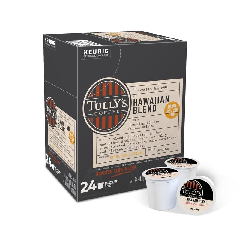 Keurig 5000373793 Tullys Hawaiian Blend Coffee K-Cups 24 pk