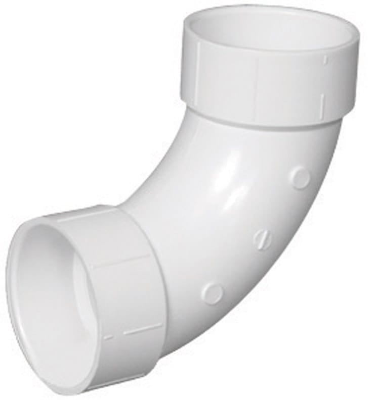 Charlotte Pipe PVC003041200 Schedule 40 4 in. Hub X 4 in. D Hub PVC Long Sweep Elbow 1 pk