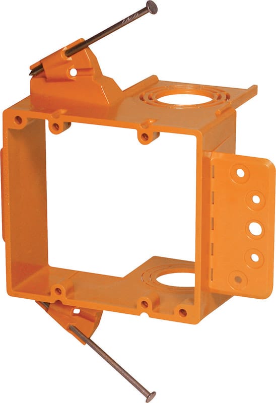 Carlon SC200AR Rectangle PVC 2 gang Low Voltage Mounting Bracket Orange