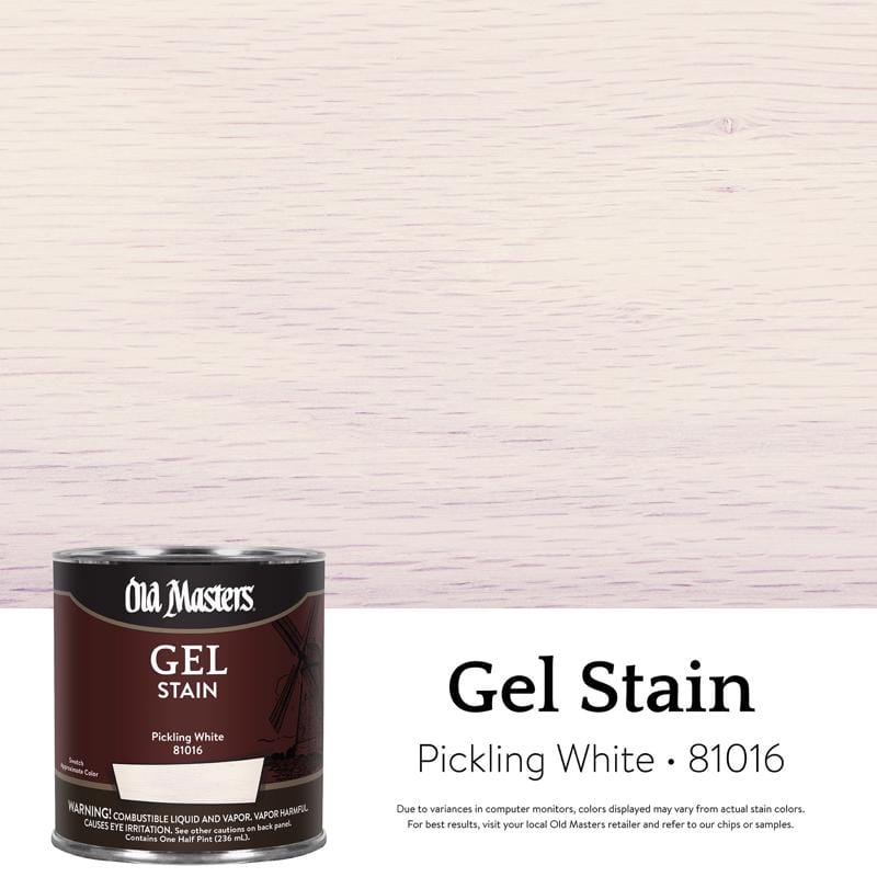 Old Masters 81016 Semi-Transparent Pickling White Oil-Based Alkyd Gel Stain 1/2 pt