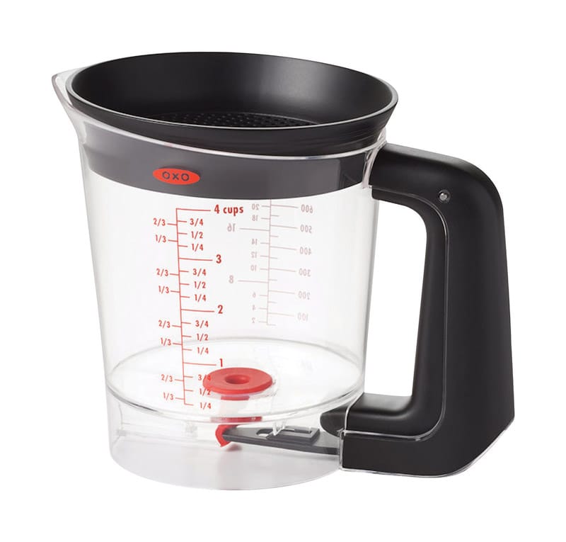 Oxo 11198900 Good Grips Black/Clear Plastic Fat Separator 4 cups