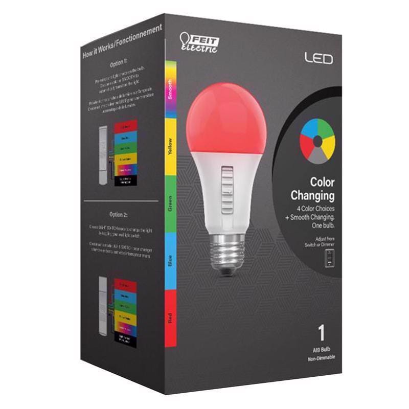 Feit A19RGBY6WY/LEDI A19 E26 (Medium) Party Bulb Color Changing 4.5 Watt Equivalence 1 pk