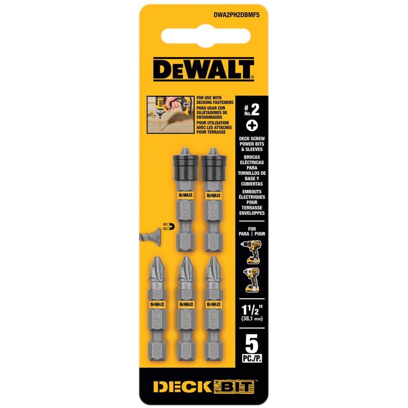 Dewalt DWA2PH2DBMF5 Max Fit Phillips #2 X 1.5 in. L Screwdriver Bit Set Steel 5 pk