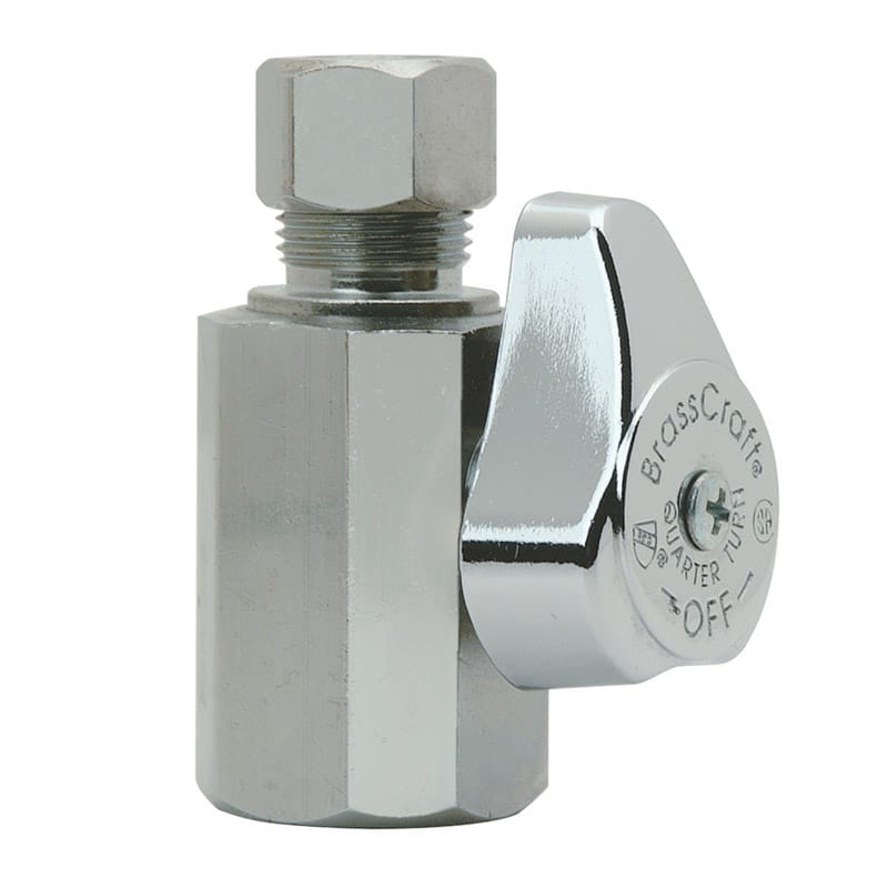 BrassCraft G2R12X CD 1/2 in. Compression outlets X 3/8 in. Chrome Plated Stop Valve
