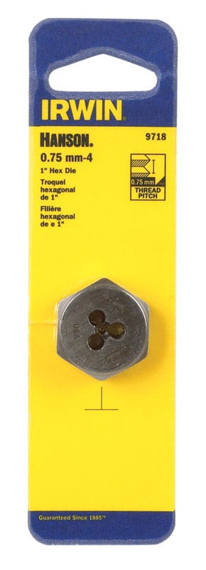 Irwin 9718 Hanson Metric 4 - 0.75 mm Hexagon Die