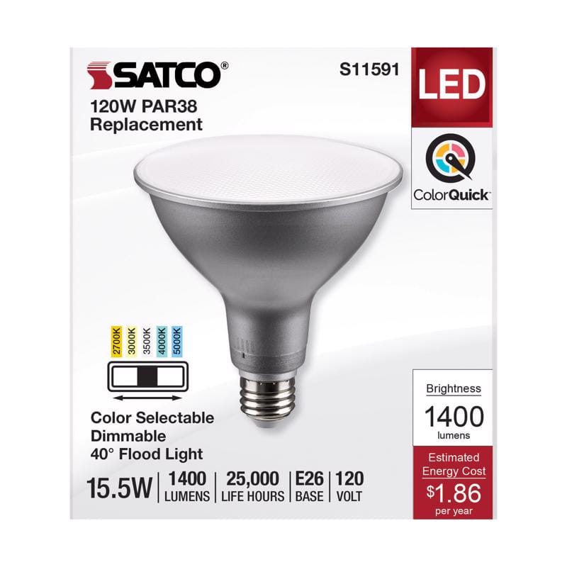 Satco S11591 PAR38 E26 (Medium) LED Bulb Tunable White/Color Changing 120 Watt Equivalence 1 pk