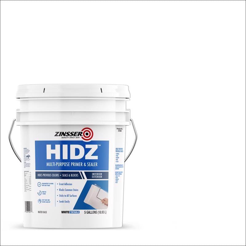 Zinsser 373694 HIDZ White Flat Water-Based Primer and Sealer 5 gal