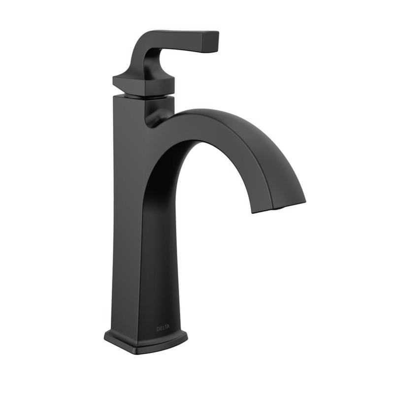 Delta 15854LF-BL Knoxville Matte Black Motion Sensing Contemporary Single-Handle Bathroom Sink Faucet 4 in.