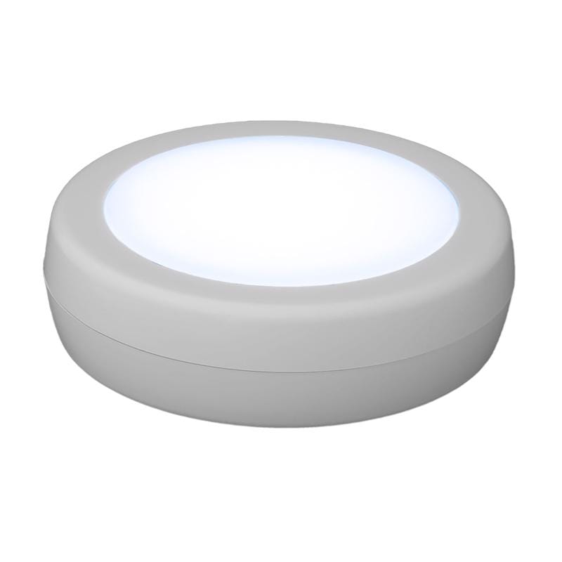 Amertac BL-PCCT-W1 White Battery Powered LED Puck Light 1 pk