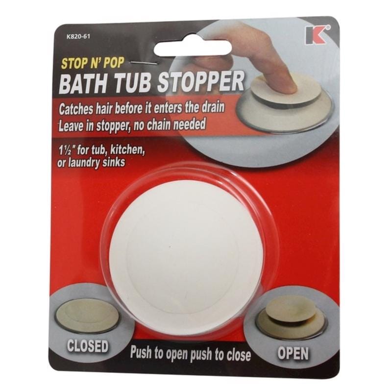 Keeney K820-61 1-1/2 in. White Rubber Tub Stopper