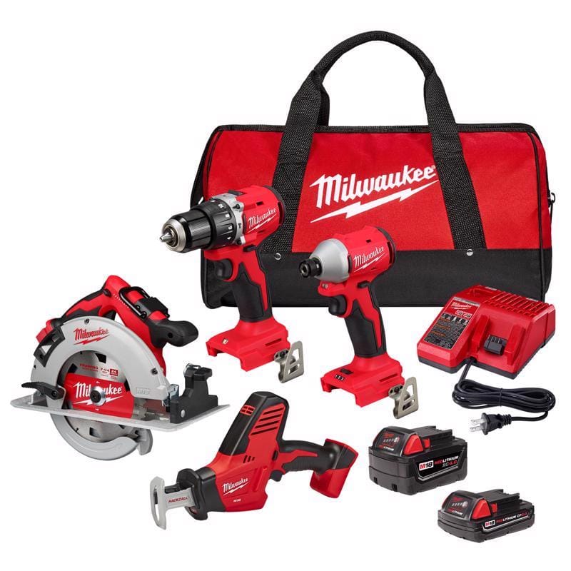Milwaukee 3693-24CX M18 Cordless Brushless 4 Tool Combo Kit