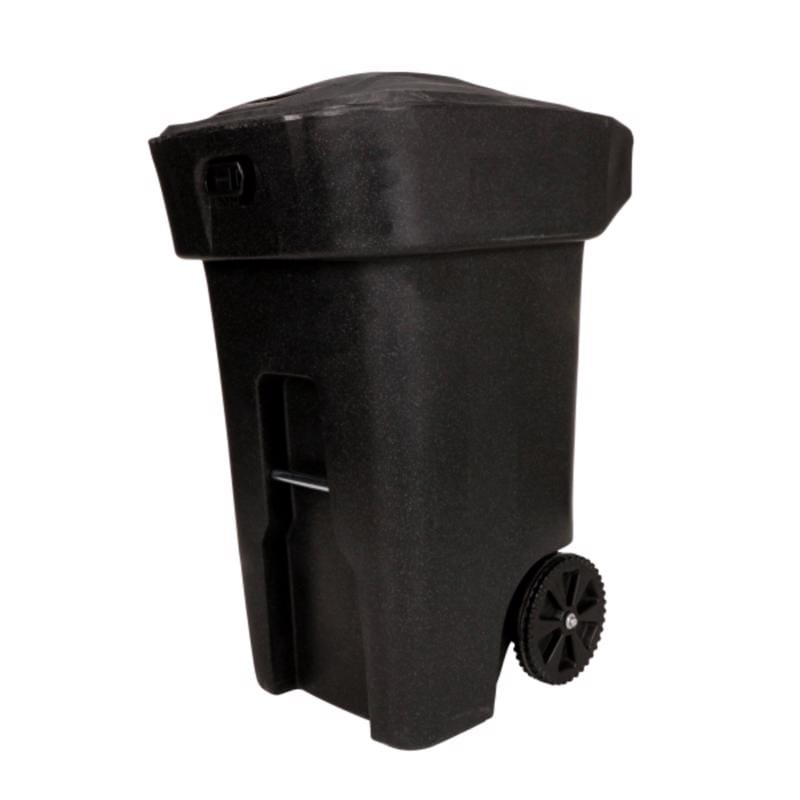 Toter 79A64-A0209 Bear Resistant 64 gal Black Polyethylene Wheeled Garbage Can Lid Included