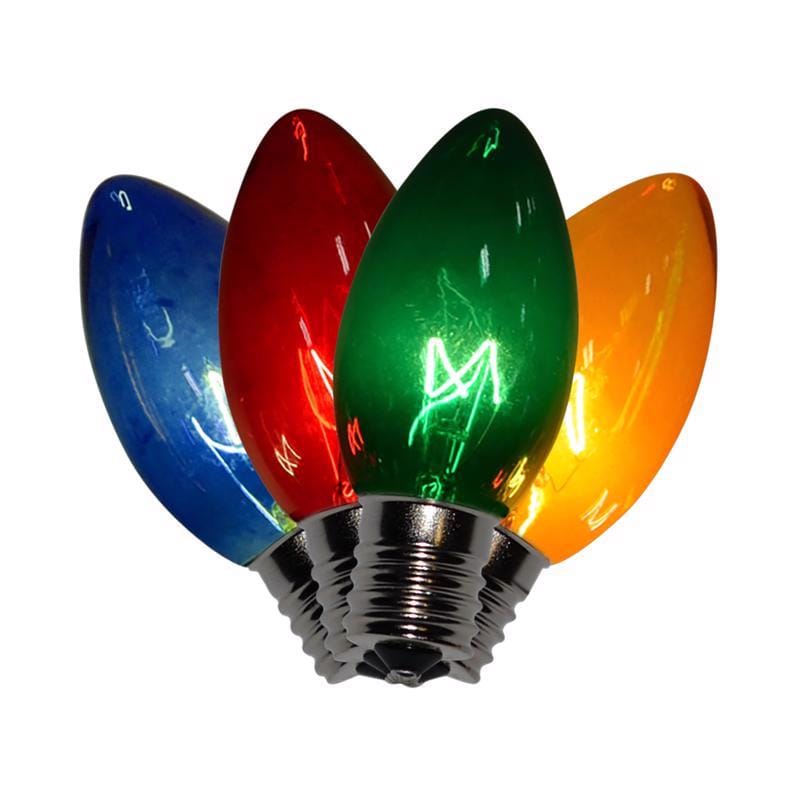 Celebrations BU4C9TMUA Incandescent C9 Multicolored/Clear 4 ct Replacement Christmas Light Bulbs 0.08 ft.