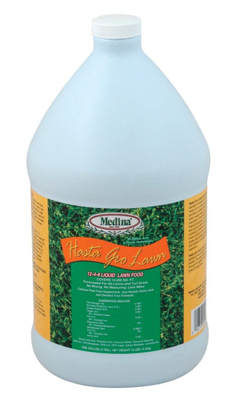 Medina HG 12-4-8 GAL Hasta Grow Lawn All-Purpose Lawn Food For All Grasses 16000 sq ft