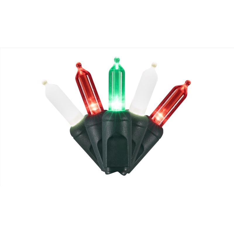 Celebrations 11-09029A Platinum LED T5 Red/Green/Pure White 50 ct String Christmas Lights