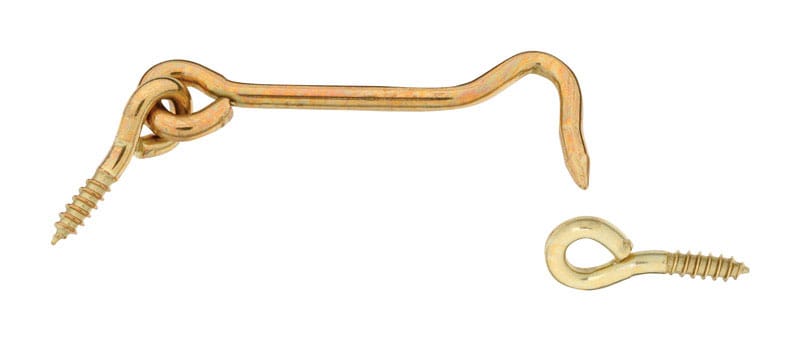 National Hardware N118-158 Large Gold Solid Brass 3 in. L Hook and Eye 1 pk