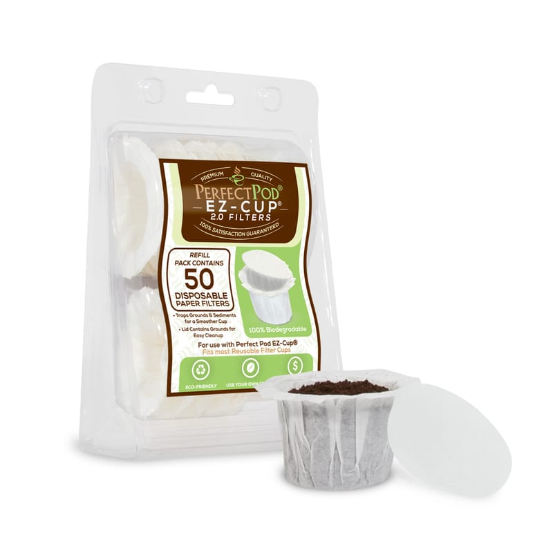 Perfect Pod K85753 EZ-Cup 2.0 White Plastic Disposable Cup Filters