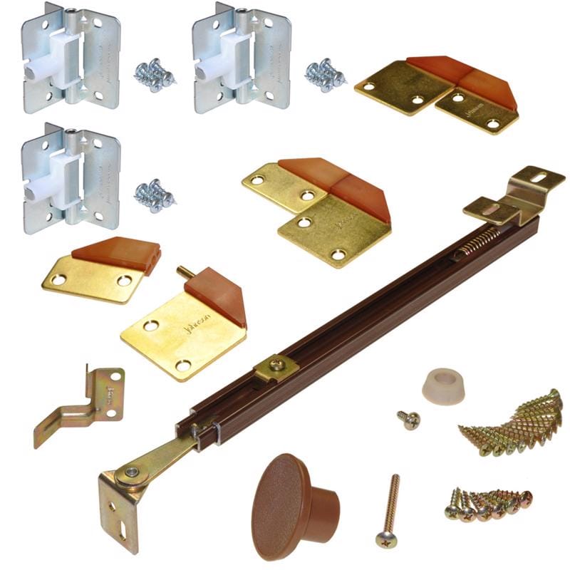 Johnson Hardware 1601218P 18 in. L Brass-Plated Brown Steel Bi-fold Hardware Kit 5 pk