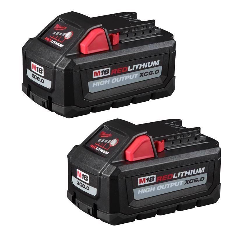 Milwaukee 48-11-1862 M18 RedLithium XC 6 Ah Lithium-Ion High Output Battery Pack 2 pc