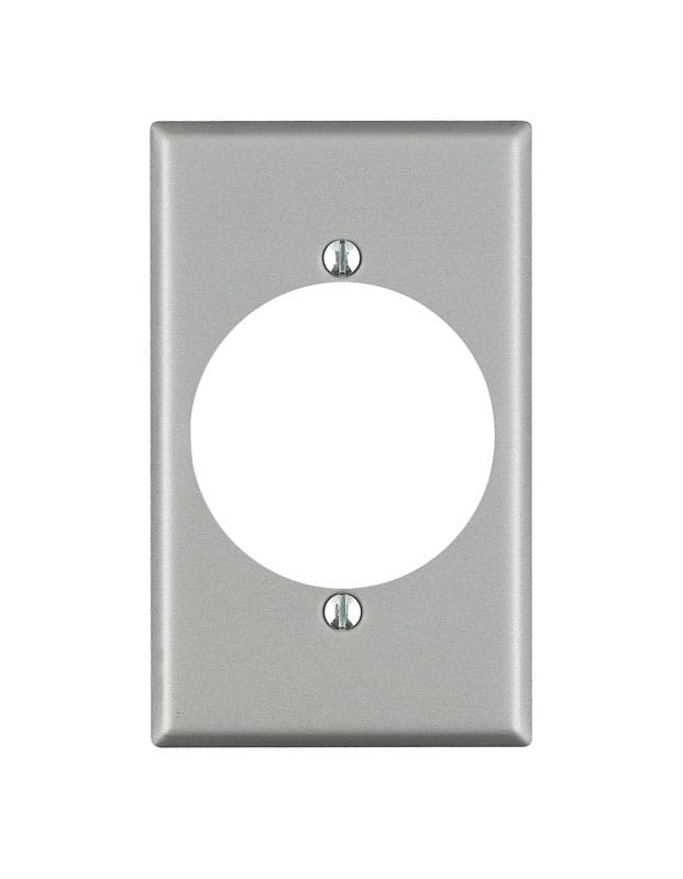 Leviton 04927-000 Silver 1 gang Aluminum Outlet Wall Plate 1 pk