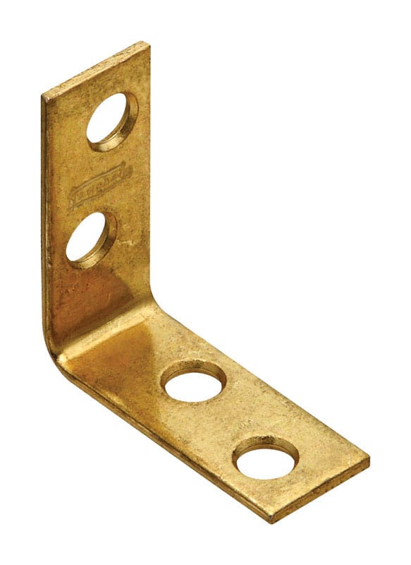 National Hardware N190-827 1.5 in. H X 0.63 in. W X 0.08 in. D Brass-Plated Steel Inside Corner Brace