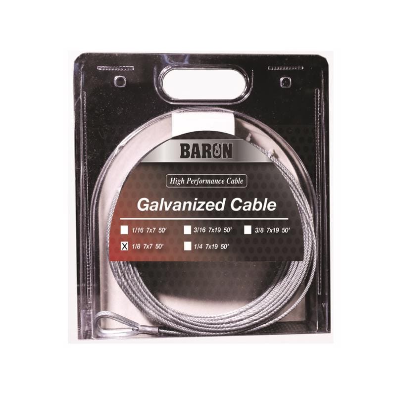 Baron 86005 1/8 in. D X 50 ft. L Galvanized Steel Aircraft Cable