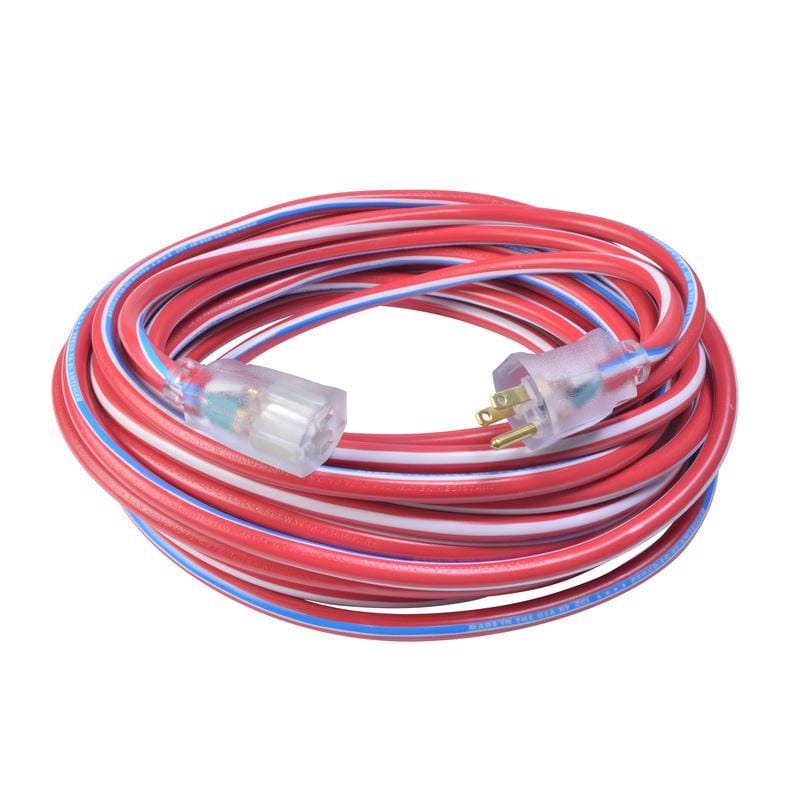 Southwire 2547SWUSA25001 Wounded Warrior Project Indoor or Outdoor 25 ft. L Blue/Red/White Extension Cord 12/3 SJTW