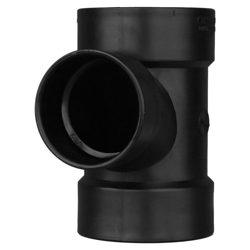 Charlotte Pipe ABS004012000 4 in. Hub X 3 in. D Hub ABS Sanitary Tee