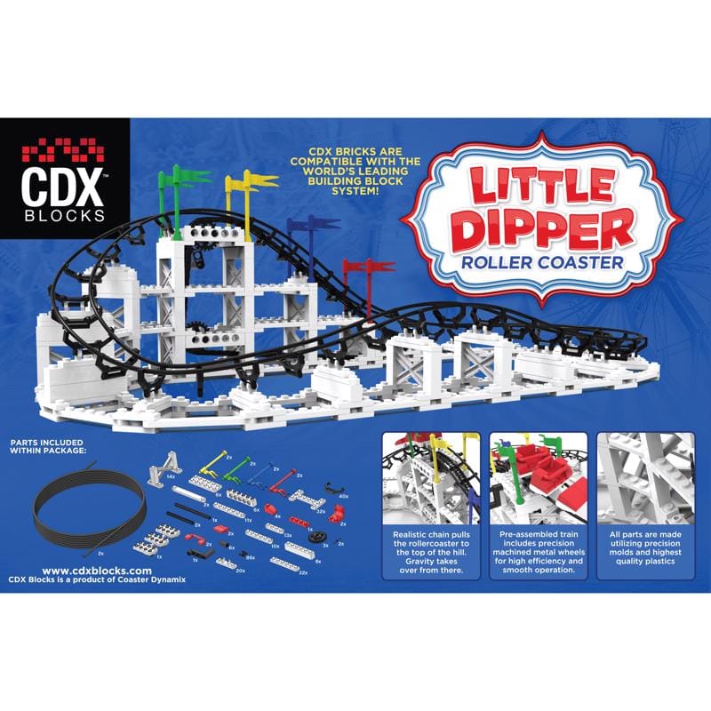 Coaster Dynamix CDX-LD-01 CDX Blocks Little Dipper Roller Coaster Multicolored 332 pc