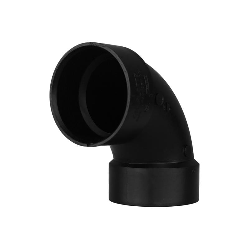 Charlotte PIPE ABS003001000 3 in. Hub X 3 in. D Hub ABS 90 Degree Elbow