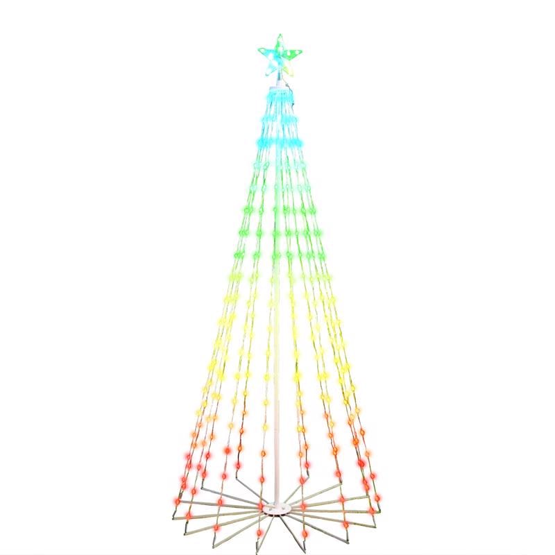 Celebrations RGB6ST265A LED Multi Straight Frame Dancing Tree 6 ft. Yard Decor