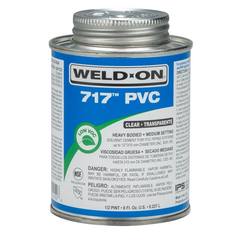 Weld-On 10150 717 Clear Cement For PVC 8 fl. oz.